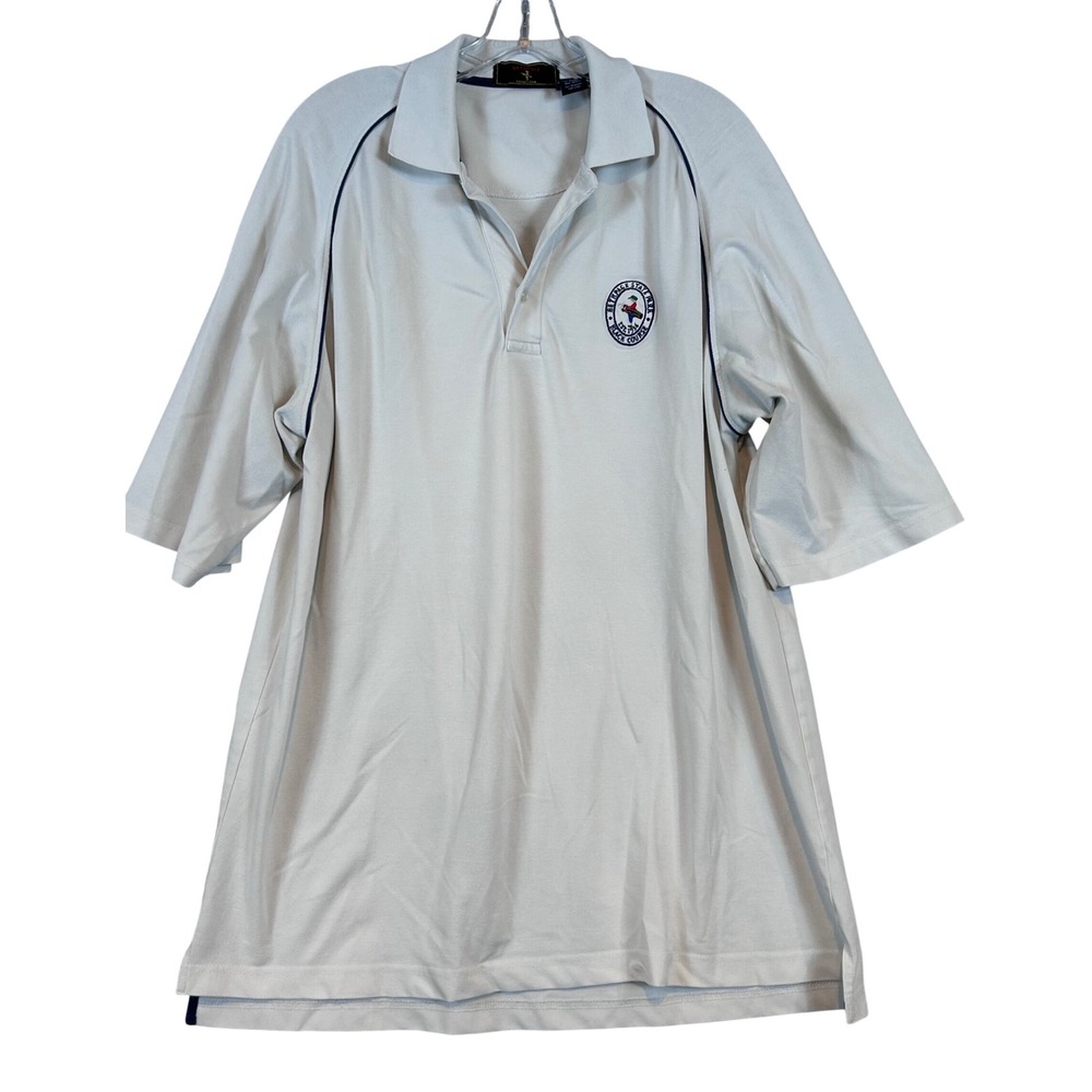 Bethpage Black Course Mens XL White Golf Polo Shirt Bethpage Collection Navy Tip